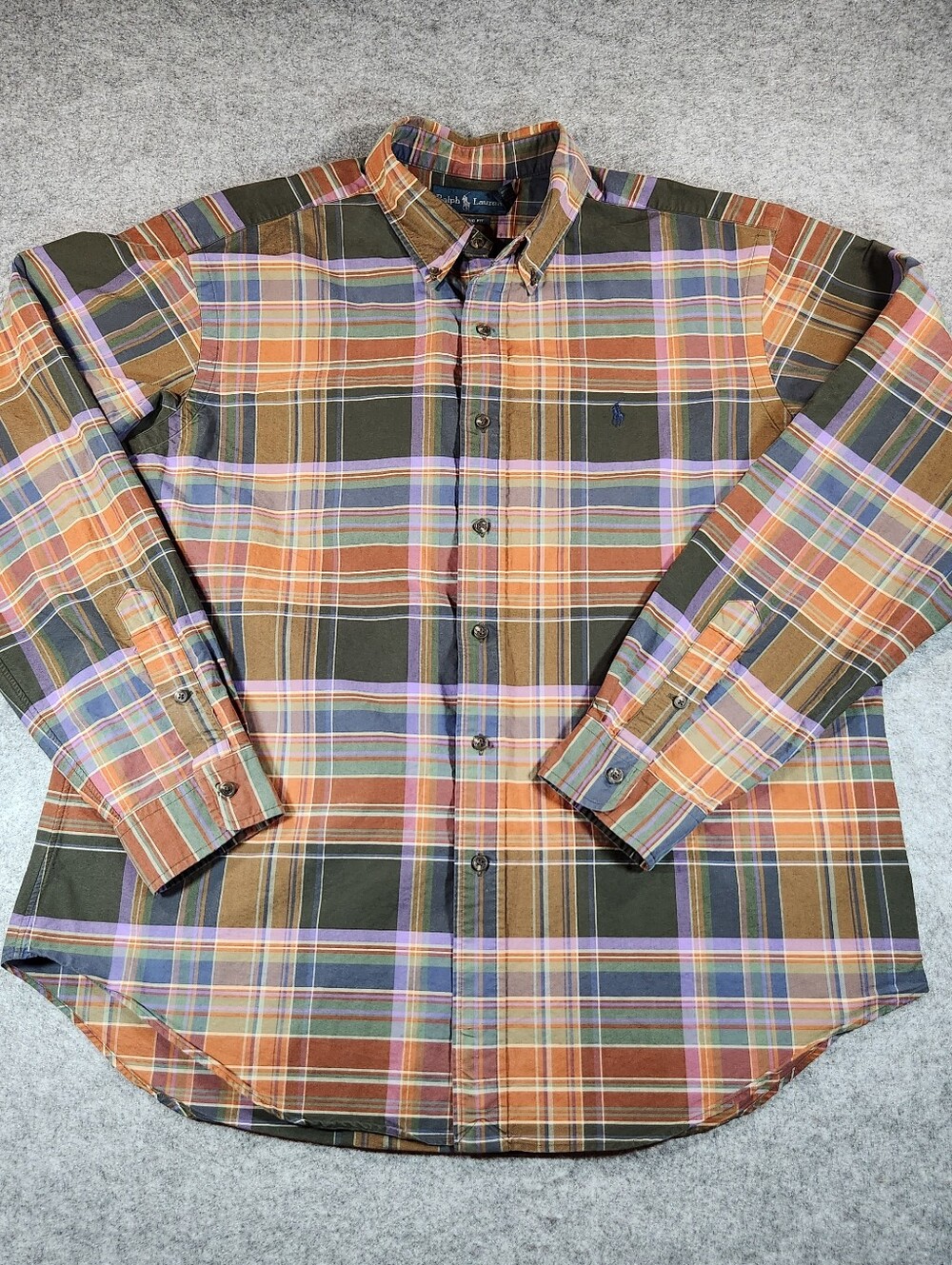 Polo by Ralph Lauren Men's Cotton Multicolor Plaid Button-Down Shirt Size XL